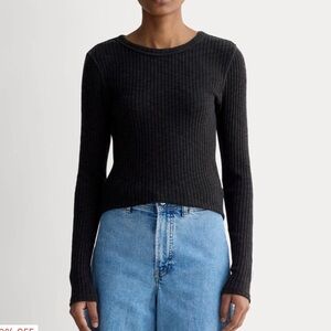 EVERLANE Cozy Rib Long-Sleeve Tee Size SM